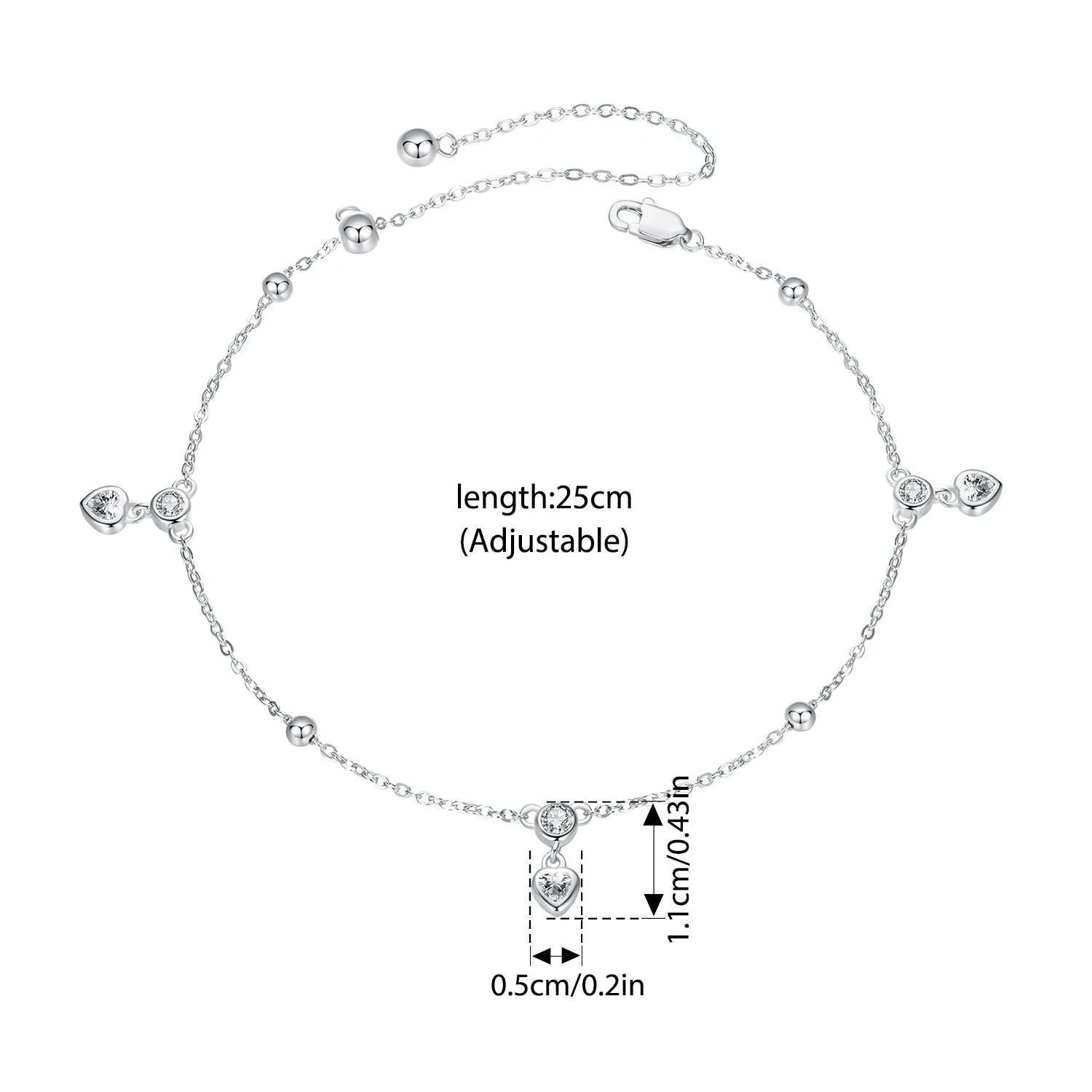 WOSTU Original 925 Sterling Silver Simple Animal Snake Anklet Adjustable Chain White Gold For Women Party Gift Fine Jewlery
