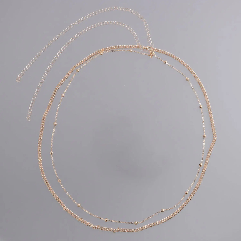 Fashion Metal Double Layered Beads Belly Chains for Women Simple Gold Color Waist Body Chain Beach Party Jewlery Accessories