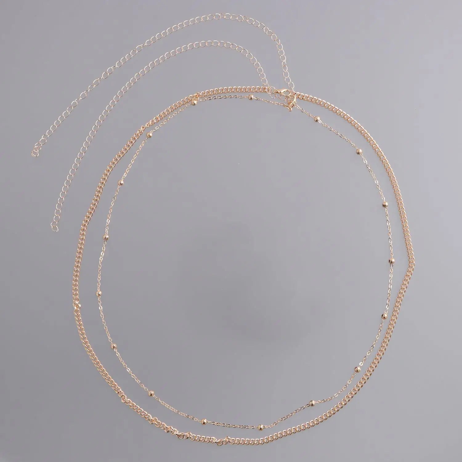 Fashion Metal Double Layered Beads Belly Chains for Women Simple Gold Color Waist Body Chain Beach Party Jewlery Accessories