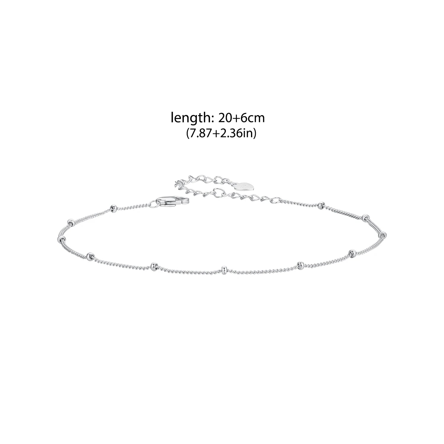 WOSTU Original 925 Sterling Silver Simple Animal Snake Anklet Adjustable Chain White Gold For Women Party Gift Fine Jewlery
