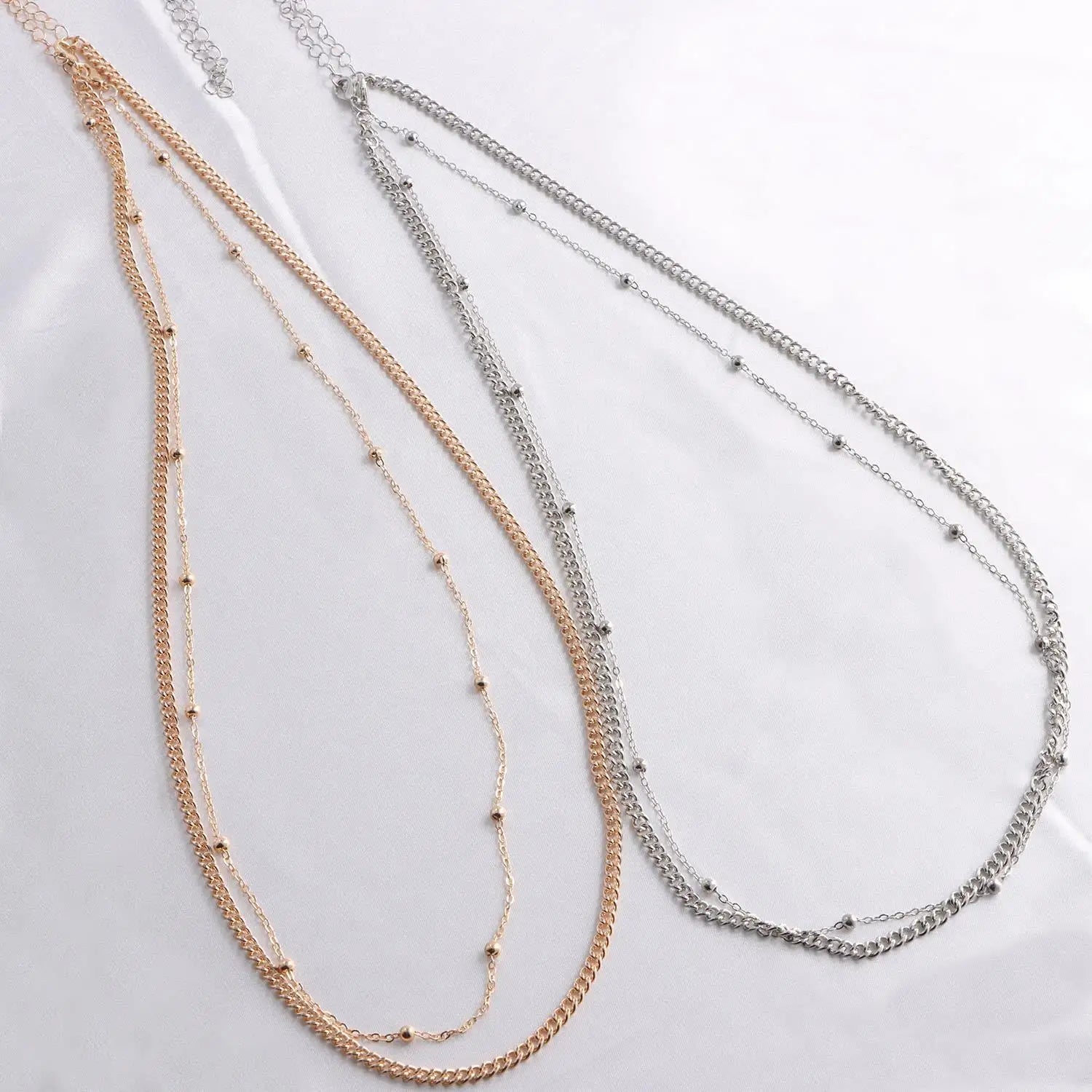 Fashion Metal Double Layered Beads Belly Chains for Women Simple Gold Color Waist Body Chain Beach Party Jewlery Accessories