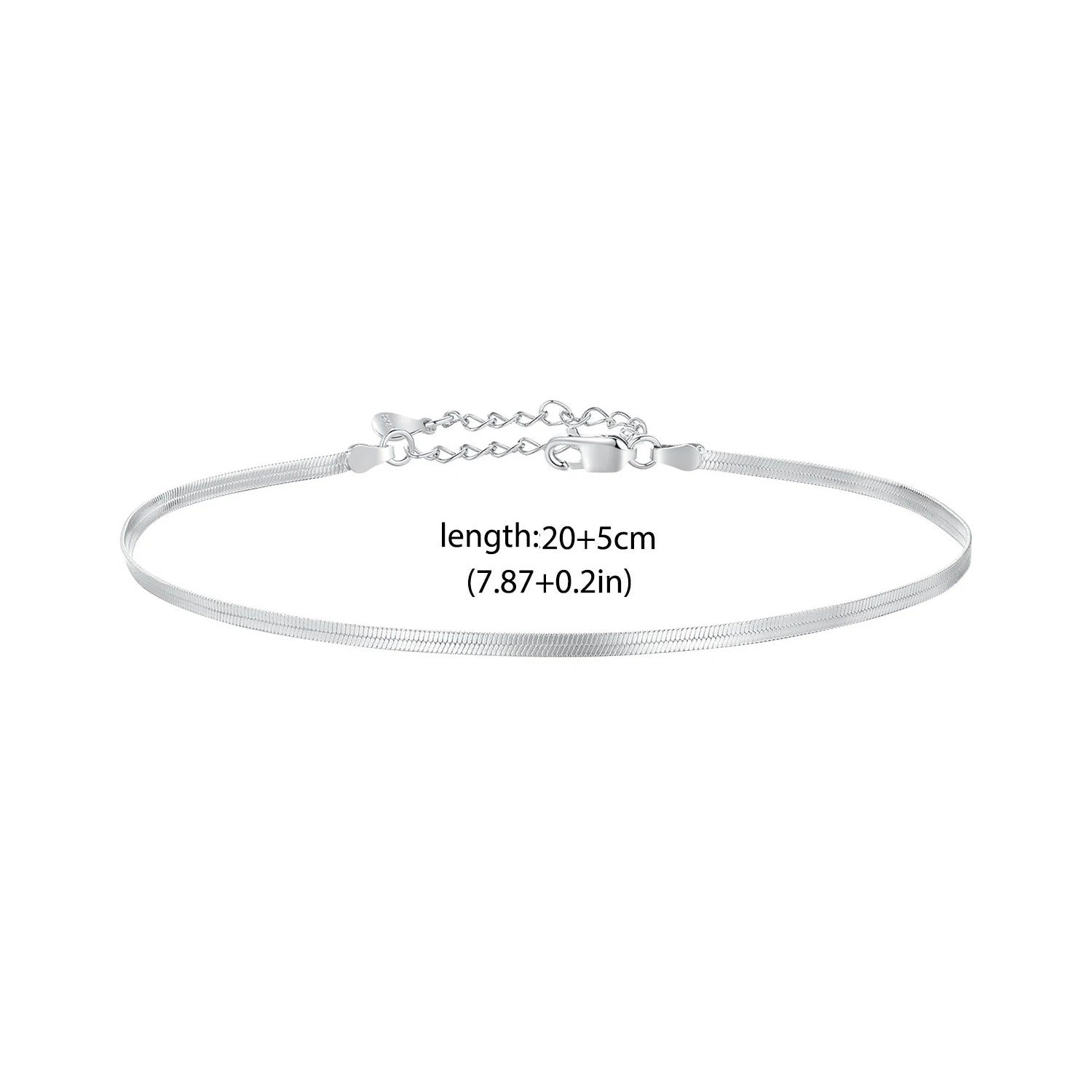 WOSTU Original 925 Sterling Silver Simple Animal Snake Anklet Adjustable Chain White Gold For Women Party Gift Fine Jewlery